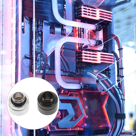 Raindrops 2 Pcs Computer Water-cooled Connector Thread Tube Connectors