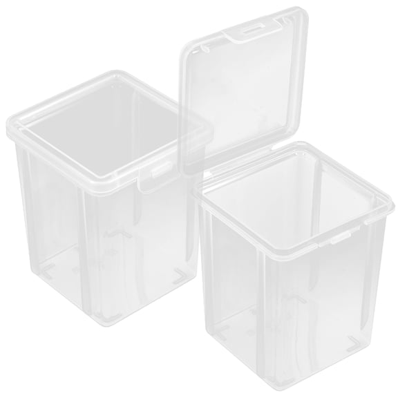 USHOBE 2Pcs Stackable Transparent Storage Bins for Classroom Stationery and Small Items