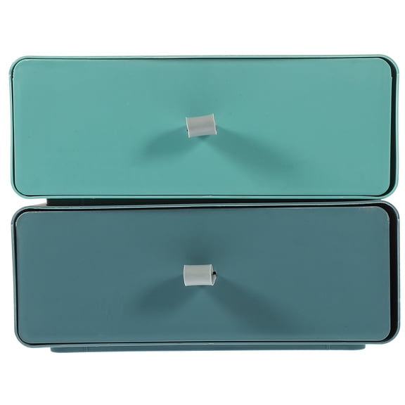 Raindrops 2-Pack Portable Storage Containers for Stationery, Small Items, and Desk Organizer Lids