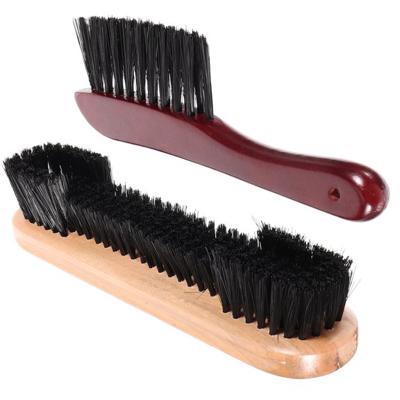 LABRIMP 2-Pack Billiard Table Cleaning Brushes with Wooden Handles, Pool Table Sweeper Accessories Kit for Maintenance