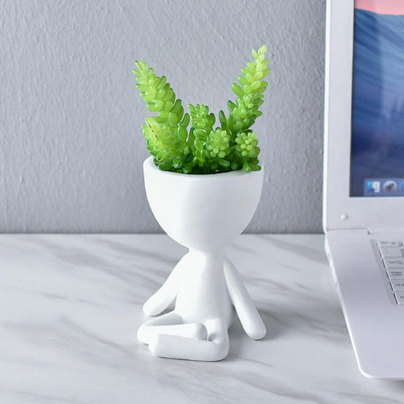 Raindrops 2 Pcs Decorative Flower Pot Ceramic Flowerpot Large Humanoid Decorate Baby