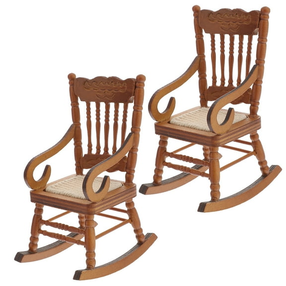 Raindrops Doll House Miniatures Realistic Design 2Pack Wooden Armchair Set