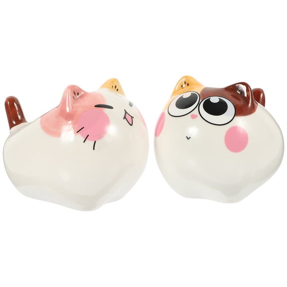 SHOWERORO 2Pcs Ceramic Animal Design Flowerpot Plant Holding Home Decoration Assorted Color