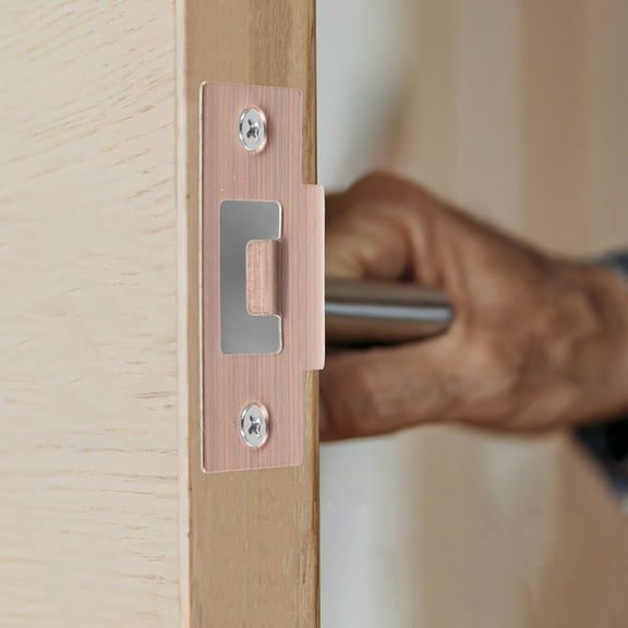 Raindrops 2 Pcs Door Latch Strike Plate Steel Lock Tongue Guide Piece