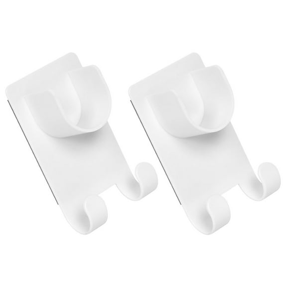 Raindrops 2 Pcs Double Hook Pole Support 10.50X6.00X2.20CM White