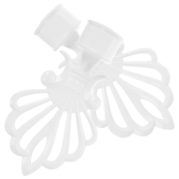 Raindrops 2 Pcs White Drapery Pole Finials Decorative Curtain Rod End Caps for Window Treatment