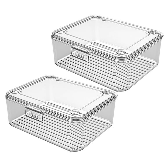 Raindrops Transparent Card Organizer Box Set of 2 for Easy Access and Versatile Storage, and Portable Design