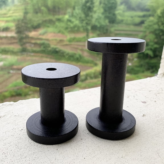 Raindrops 2 Pcs Embroidery Thread Solid Wood Spool 6.00X5.00X5.00CM Black