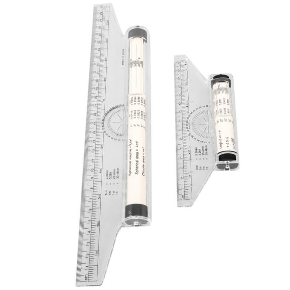 Raindrops 2 Pcs Engineer Rolling Parallel Ruler Inches Student Transparent