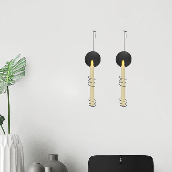 Raindrops  2 Pcs European Style Wrought Iron Candle Holder Stick Wedding Black