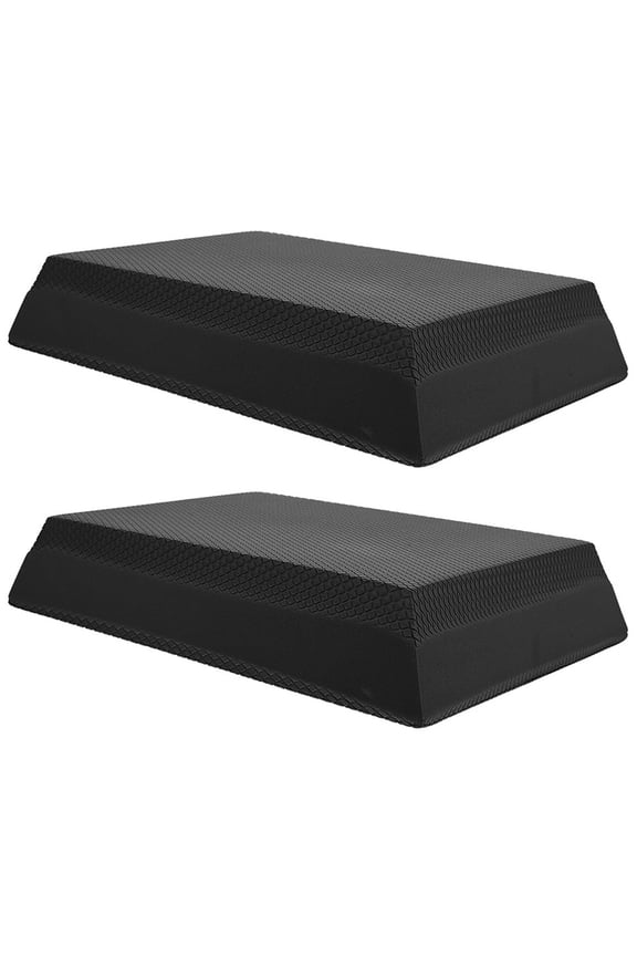 2 Pcs Exercise Mats Yoga Mat Thin Yoga Balance Mat Work 31.00X22.00X6.00CM Black