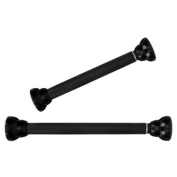 Raindrops  2 Pcs Extendable Clothes Rail Adjustable Tension Curtain Rod Extension for Shower Black