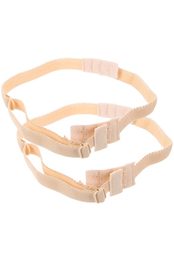 2Pcs Low Back Bra Strap Converters Beige Adjustable Bra Extenders with Strong Hold