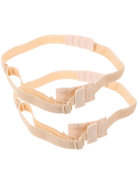 Bra Strap Extender, Beige, Low Back Converter, Adjustable Length, 2Pcs