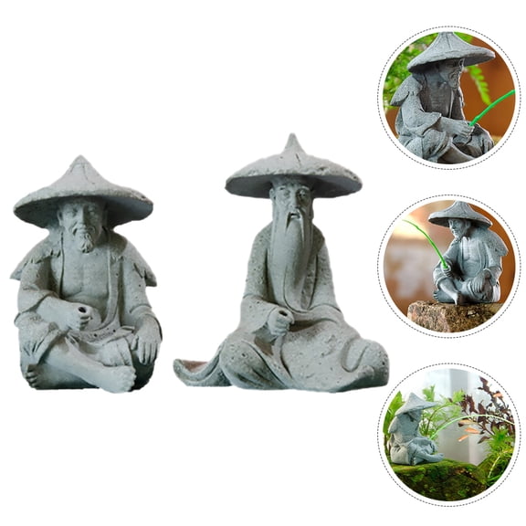 Raindrops 2 Pcs Fish Tank Aquarium Landscape Decor Micro Landscape 9.60X8.50X5.50CM