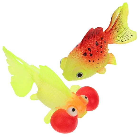 Raindrops 2 Pcs Fish Tank Decor Glowing Simulated Goldfish Decorations