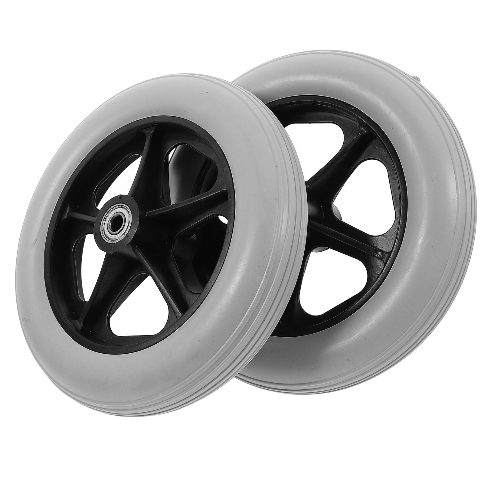Raindrops 2 Pcs Front Wheel Walker Electric Manual Wheelchair Wheels Brakes Tires Baby Office Grey