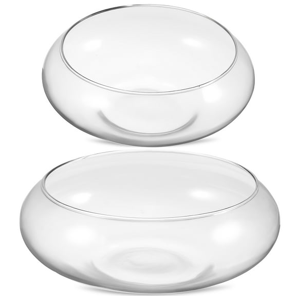 Raindrops 2 Pcs Glass Vase Bowls Glass Fish Bowls Round Bowls Terrarium for Table Centerpiece