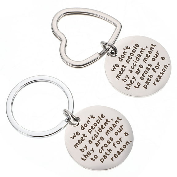 Raindrops  2 Pcs Goodbye Keychain Lanyard for Keys Holder Keychains Silver