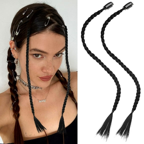 Houderco Durable Braided Hair Extensions Chic Style For Girls Parties 2Pcs 20 Inches