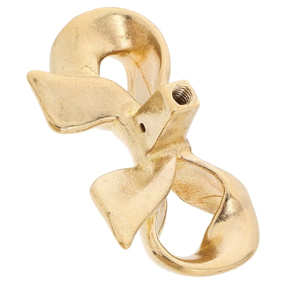 Raindrops 2-Pack Brass Halter Cabinet Knobs with Bow Handle, Durable Mother-of-Pearl Style Hardware
