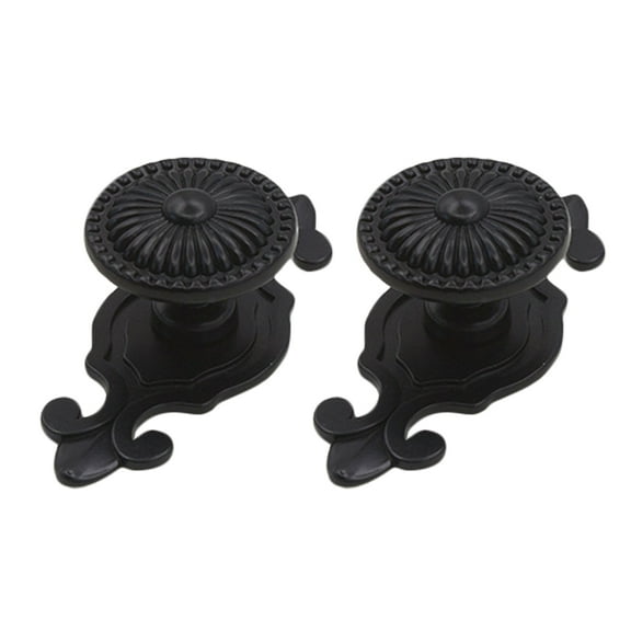 Raindrops 2 Pcs Handle Hinges Kitchen Hooks Levers Black Door Drawer Knobs