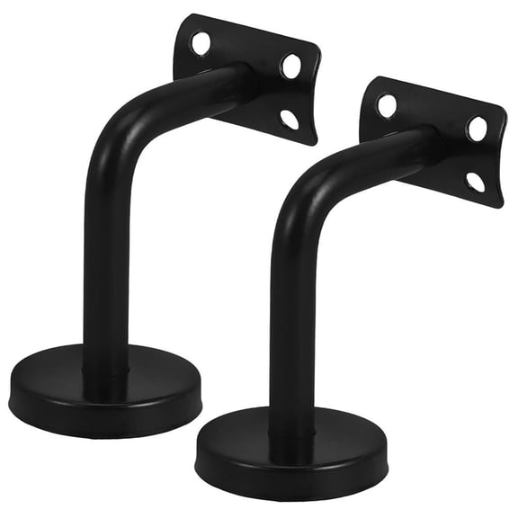 Raindrops  2 Pcs Handrail Fixed Wall Bracket Deck Railing Brackets Black