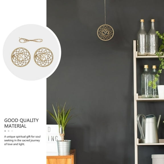 Raindrops Wood Wall Art Decor Geometric Wall Decorations Beige 2Pack