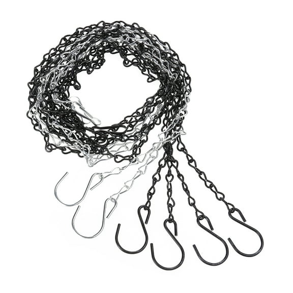 Raindrops 2Pcs Silver Hanging Chain for Lanterns and Bird Feeders Rust Resistant Iron