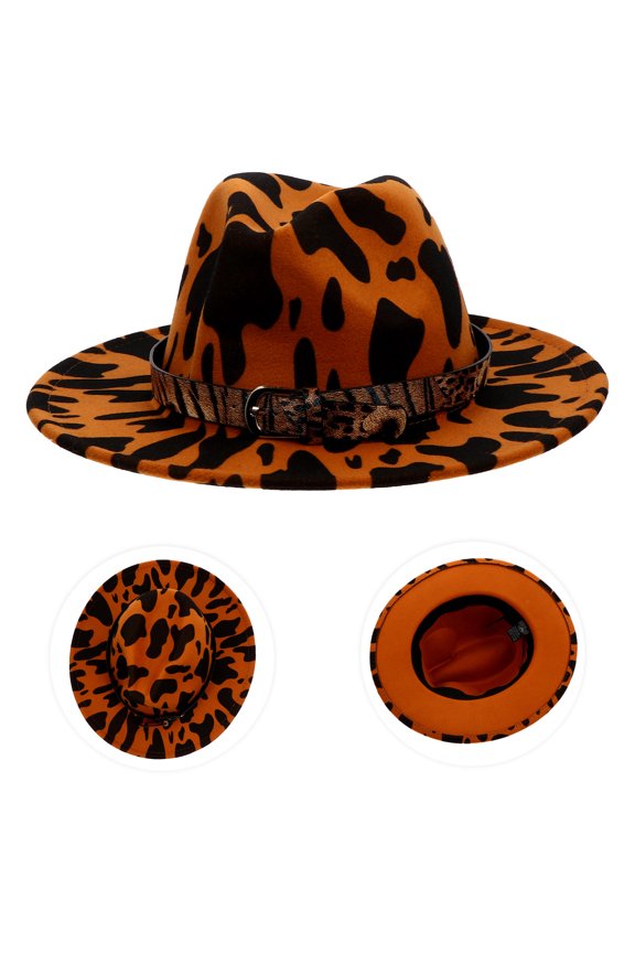 2 Pcs Hat Leopard Print and Durable Worsted Material