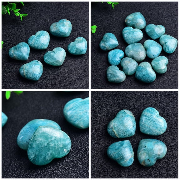 Raindrops 2 Pcs Heart Stone Natural Stone Decor Office 4X4X1CM Sky-blue