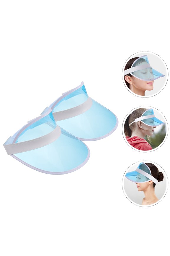 2 Pcs Hollow Top Cap for Running Athletic Sun Visor Hat Women -blue