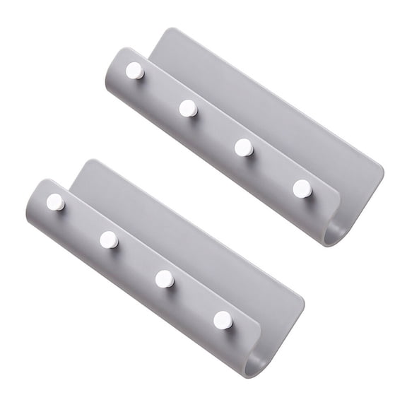 Raindrops 2 Pcs Hook up Wall-mounted Storage Rack 21.8x6.8cm Grey