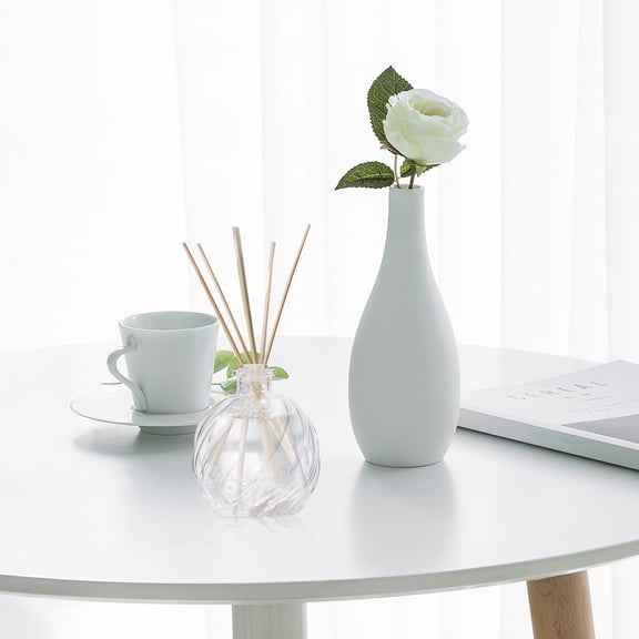 USHOBE Empty Refillable Glass Diffuser Bottles Transparent Home Use 2Pcs