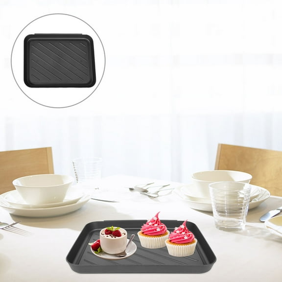 Raindrops 2 Pcs Indoors Indoor Boot Tray Shoe Tray Floor Cleaning Tray 40X3.5CM Black