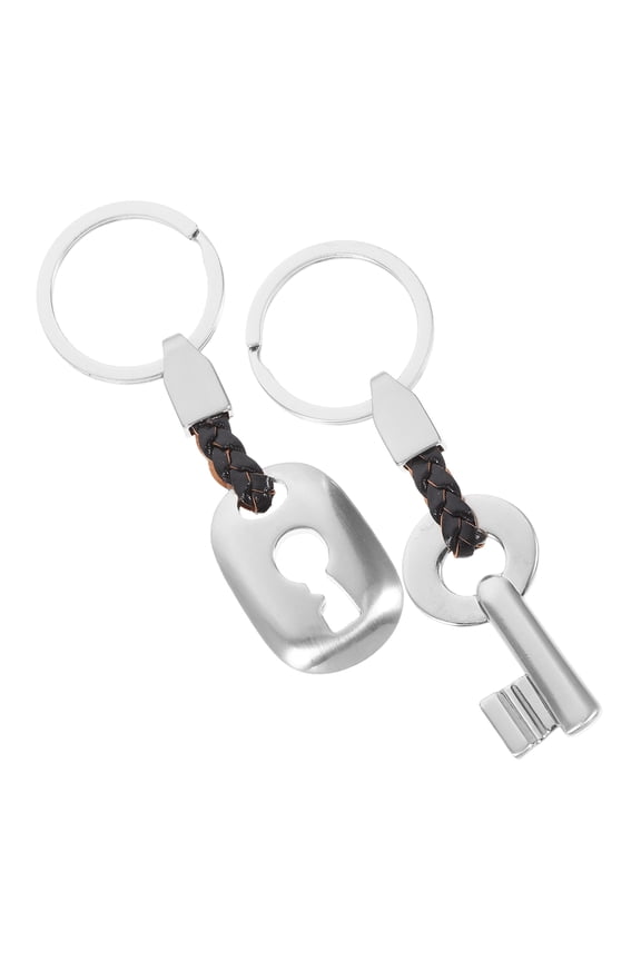 2 Pcs Key Ring Prom Handbags Ring Novelty Keychain Lovers Silver