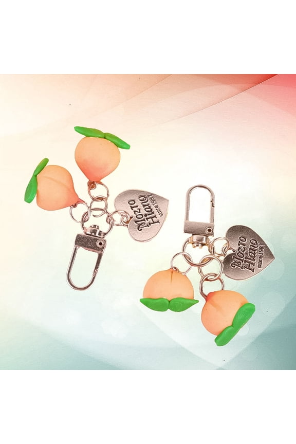 Aesthetic Keychains Pink Metal 2Pcs for Cell Phone