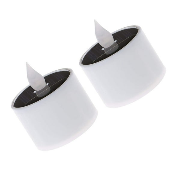 Raindrops Solar Powered LED Tealight Candle with Flickering Flame Effect for Indoor Outdoor Use Multi Color 2 Pieces