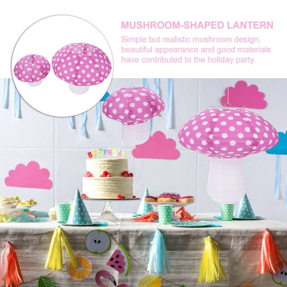 Raindrops 2 Pcs Lantern Mushroom Folding Lanterns Theme Party Decorations Baby