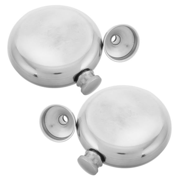 Raindrops 2 Pcs Lightweight Wine Bottle Drinking Flasks for Alcohol Silver