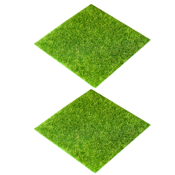 LABRIMP 2Pcs Fairy Garden Fake Moss Green Micro Landscape Grass Turf for Realistic Scene Layout