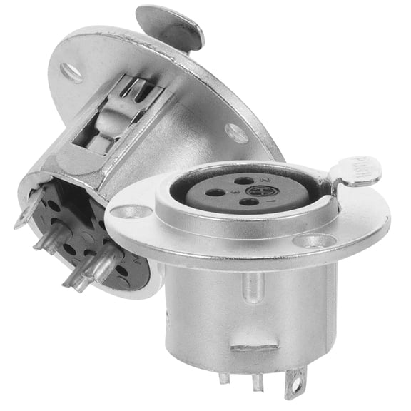 Raindrops 2 Pcs Microphone to Cable Audio Socket 3.60X3.00X3.00CM Silver