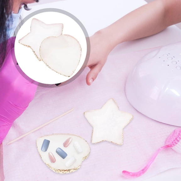 Raindrops  2 Pcs Nail Palette Manicure Palate Boards for Nails Color Art White