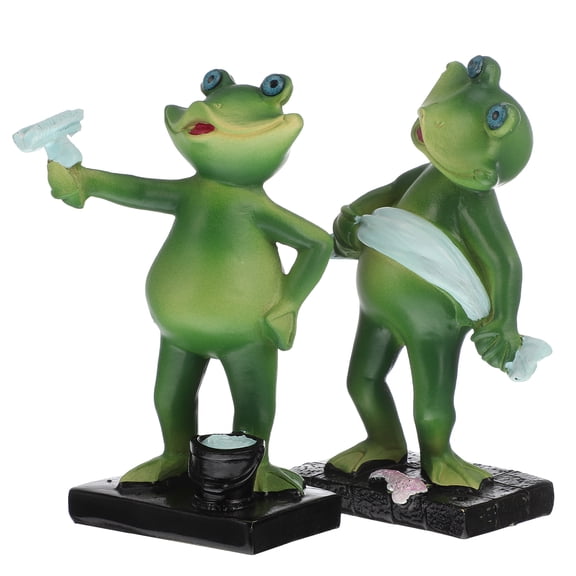 Raindrops 2 Pcs Ornaments Frogs for Garden Decor Figurine Exquisite Decoration Lovers