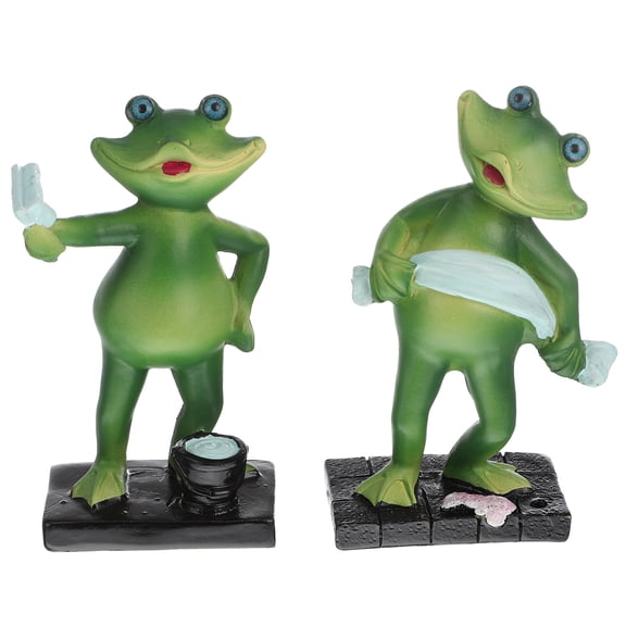 Raindrops  2 Pcs Party Frog Ornaments Indoor Decoration Lovers