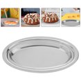 thumbnail image 1 of Raindrops  2 Pcs Plate Food Steel Platter Oval Serving Plates Tray Retro Decor Platters Silver, 1 of 8