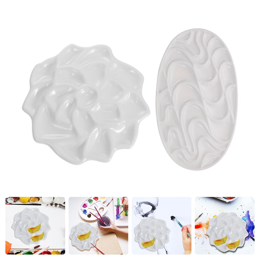 Raindrops 2-Pack White Painting Palettes for Kids, 1.2 x 20.5 x 20.5 cm, Ideal Plates for Art, Craft, and Painting Projects