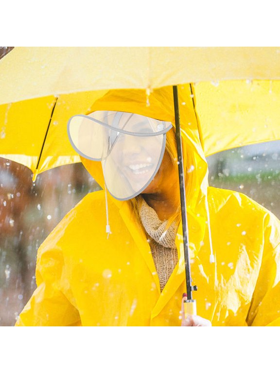 Plastic Rain Cap Brim Shield for Raincoat Accessory Men Women 2Set