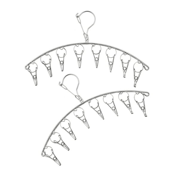 Raindrops 2 Pcs Racks Stainless Steel Clothes Rack Stocking Drying Rack 42X18.5cm Silver