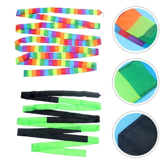 Raindrops 2 Pcs Rainbow Tail Kite Streamer for Flying Colorful Child Baby